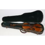 Continental student violin, with hard case, overall: 23.5"l