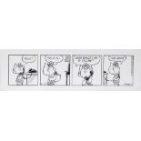 Charles M. Schulz (American, 1922-2000), "Hello?," 1982, ink on paper daily comic strip original,