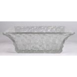 Lalique France Roses center bowl catalogue no. 11017, the square form having frosted rose trellis