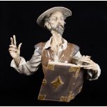 Lladro porcelain figure 'Listen To Don Quixote', depicting gazing outward and grasping a book,