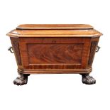 Regency mahogany cellarette, early 19th century, the hinged top opening to a tin lined interior with