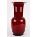 Tomaso Buzzi for Venini 'Incamiciato' vase, model 3314, the tapered form in lightly iridized