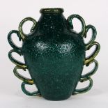 Napoleone Martinuzzi for Venini & Cie 'Amphora' vase, model 3273, executed in green Pulegoso