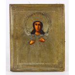 Russian icon, depicting Saint Varvara, 7"h x 5.5"w