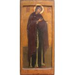 Russian icon on panel, depicting Mother God, 33"h x 15.5"w
