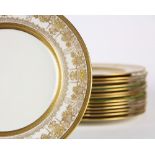 (lot of 14) Lenox cabinet plates, each having a raised gilt decorated border on a cream ground, 10.