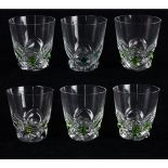 (lot of 6) Lalique whiskey tumblers, in the "Floride" pattern each having a tapered form, five