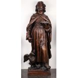 Flemish carved figural sculpture, 18th/19th century, depicting St. John with the Eagle, the figure