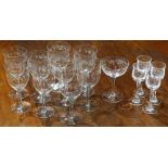 (lot of 14) Glass stemware group, consisting of (9) various wine glasses with acid etched