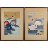 (lot of 2) Nishimura Hodo (Japanese, active 1930-40s), woodblock prints, 'Morning Glories' and '