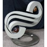 Elizabeth Skinfill Vite (Mexican, Contemporary), Infinity, 1999, painted metal sculpture with wooden