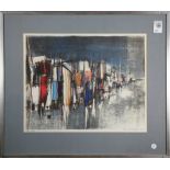 Abstract City, 1968, lithograph in colors, pencil signed indistinctly Max (?) and dated lower right,