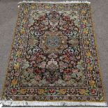 Persian part silk Tabriz carpet, 5'3" x 3'3"