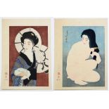 (lot of 2) Torii Kiyotada (=Kotondo) (Japanese 1900-1976), woodblock prints, bijin-ga (beauties), '