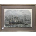 The Illustrated London News, Ships on Open Waters, 1860, engraving, plate signed indistinctly