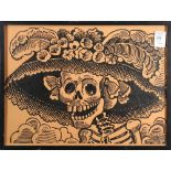 José Guadalupe Posada (Mexican, 1851–1913), "Catrina Calavera," circa 1906, woodblock print,