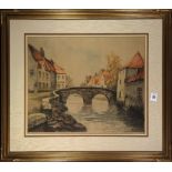 Lucien Dasselborne (Belgian, 1873–1952), "Pont sur la Dyle (Bridge on the Dyle River)," etching with