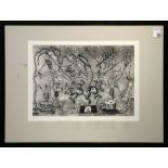 Mexican/American School (Contemporary), "Alegoria Nacional," 1992, etching with aquatint, pencil