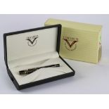 Italian Visconti fountain pen, "Ragtime" collection, having a marbleized brown resin body and a