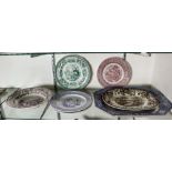 (lot of 7) Associated ironstone transferware, including examples by Royal Staffordshire, etc.