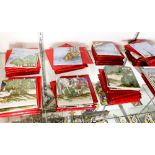 (lot of approx. 60) French faience scenic tiles, polychrome and depicting a Dutch village by the