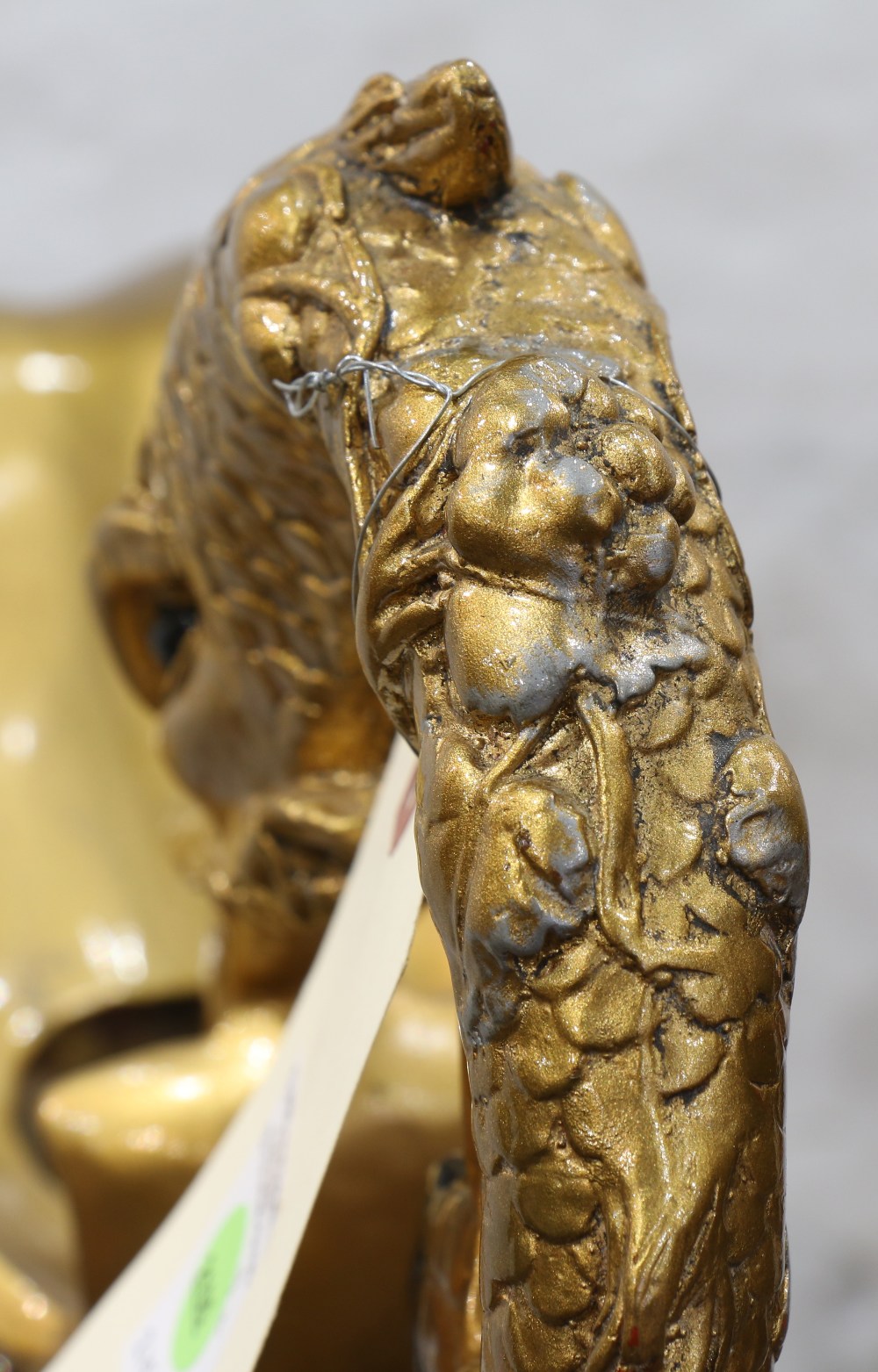 Pair of monumental Neoclassical style ewers, each having a dolphin form handle, above the - Image 5 of 5