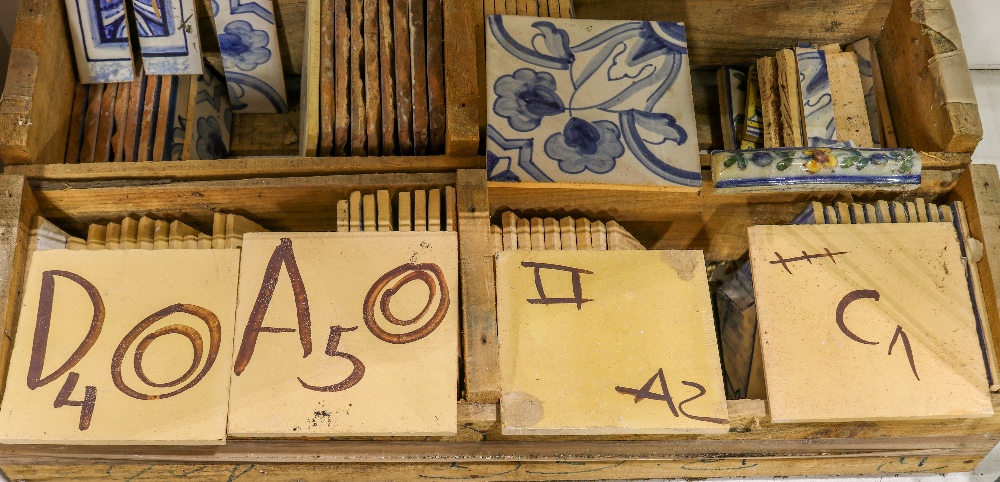 One shelf of Spanish majolica tiles, 6"x 6" - Image 3 of 3