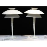 Pair of Mid-Century Modern Space Age table lamps, in the manner of Louis Poulsen, having a