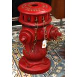 Holly Mfg. Co. fire hydrant, Lockport N.Y., 1869, executed in red painted cast iron, 21.5"h