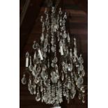 Continental crystal chandelier, the (8) light chandelier adorned with crystal drops and prisms, 48"