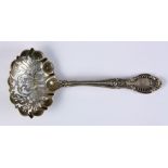 Tiffany & Co. sterling silver slotted serving spoon, in the "Richelieu" pattern, 5.75"l, 1.45 troy