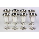 (lot of 8) Wallace sterling silver goblets, 20th Century, each with a splayed rim, reverse