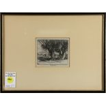 Roi Partridge (American, 1888–1984), Farm House and Trees, 1925, etching, pencil signed lower