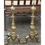 Federal style brass andirons, 24"h