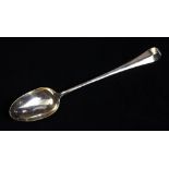 George III sterling silver stuffing spoon, London 1751, by James Gibbon, having a beaver tail handle