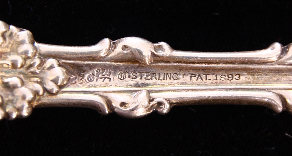 Pair of Whiting Manufacturing Co. sterling silver salad servers in the "Imperial Queen"pattern, 12" - Image 2 of 2