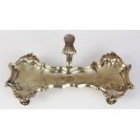 George II silver snuffer tray, London 1755, by G. Boother, the shaped tray surmounted with