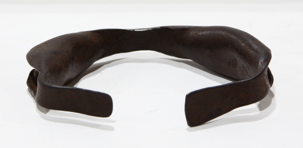 Colonial wrought iron slave bracelet with bells, 4.5"dia. - Image 2 of 2