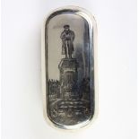 Russian 84 sterling silver and neillo enamel cigarette case, depicting a reserve of Pushkinskaya
