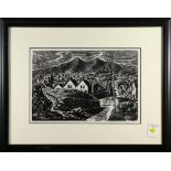 Charles Frederick Surendorf (American, 1906-1979), "Twin Peaks, San Francisco," linocut, signed