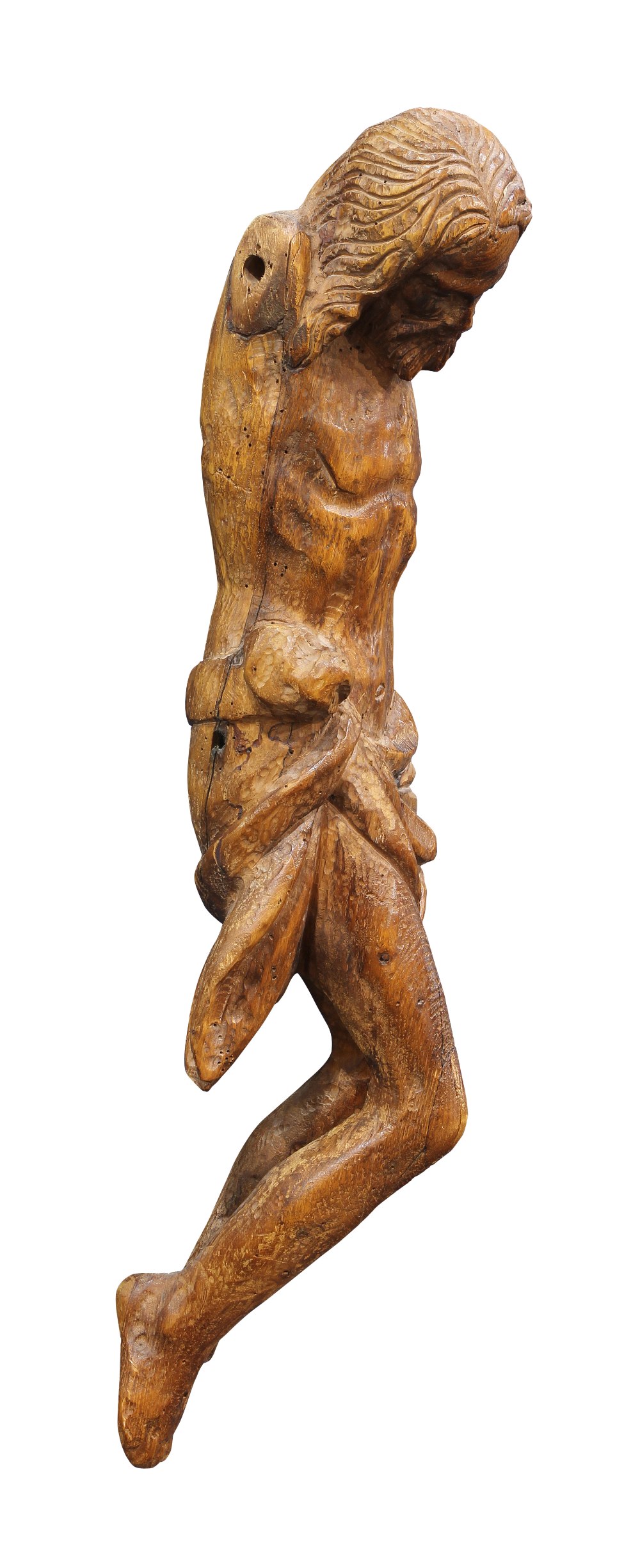 Continental carved wood Corpus Christi, 17th/18th century, the figure depicted with a well - Image 3 of 3