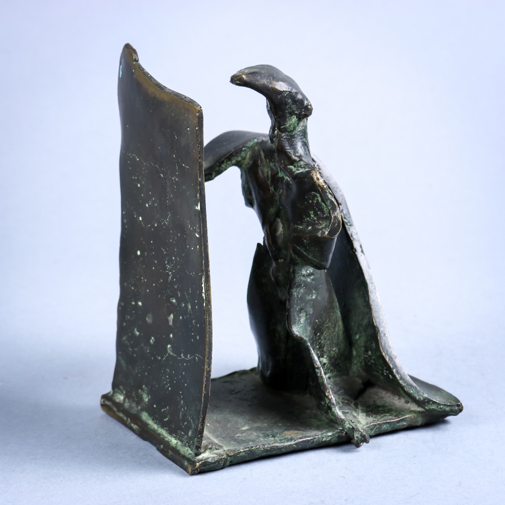 American School (20th Century), Abstract Figure, bronze sculpture, unsigned, overall: 6"h x 4.75"w x