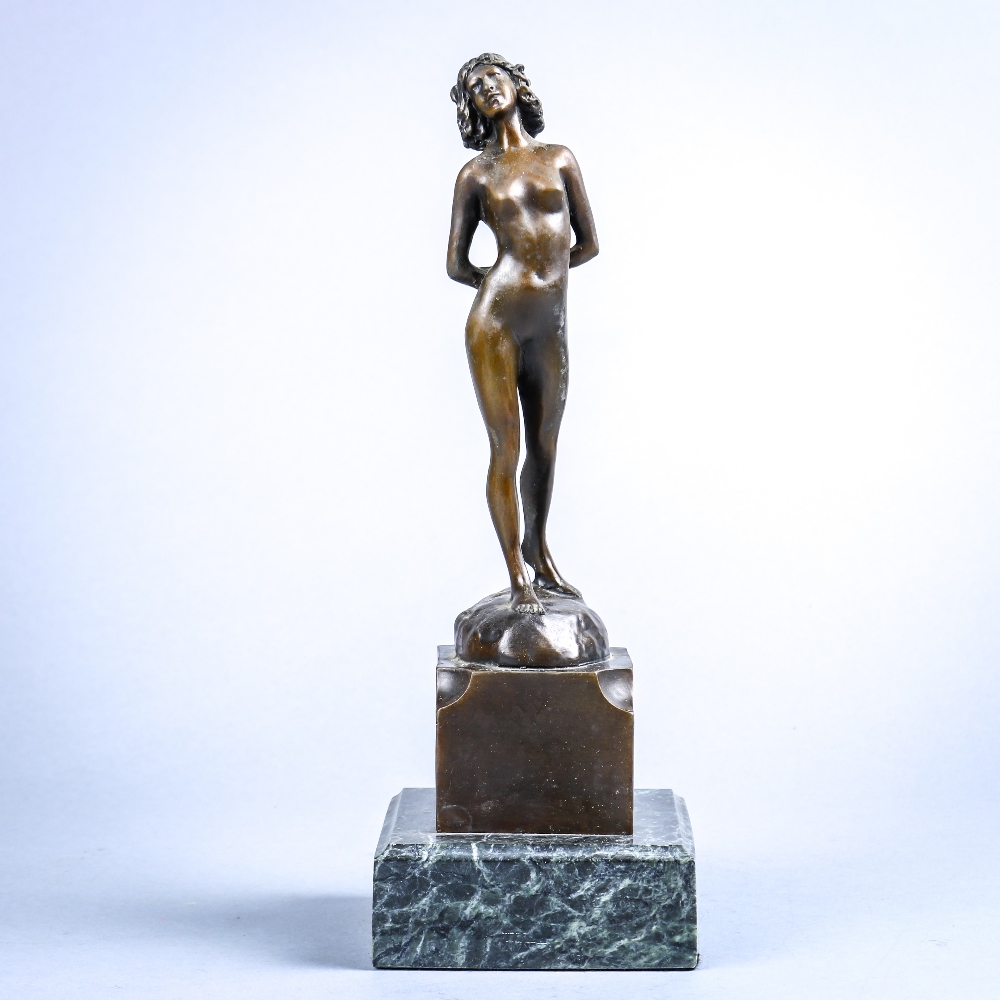 After Dimitri Haralamb Chiparus (Romanian, 1886-1947), Young Woman, bronze sculpture, bears