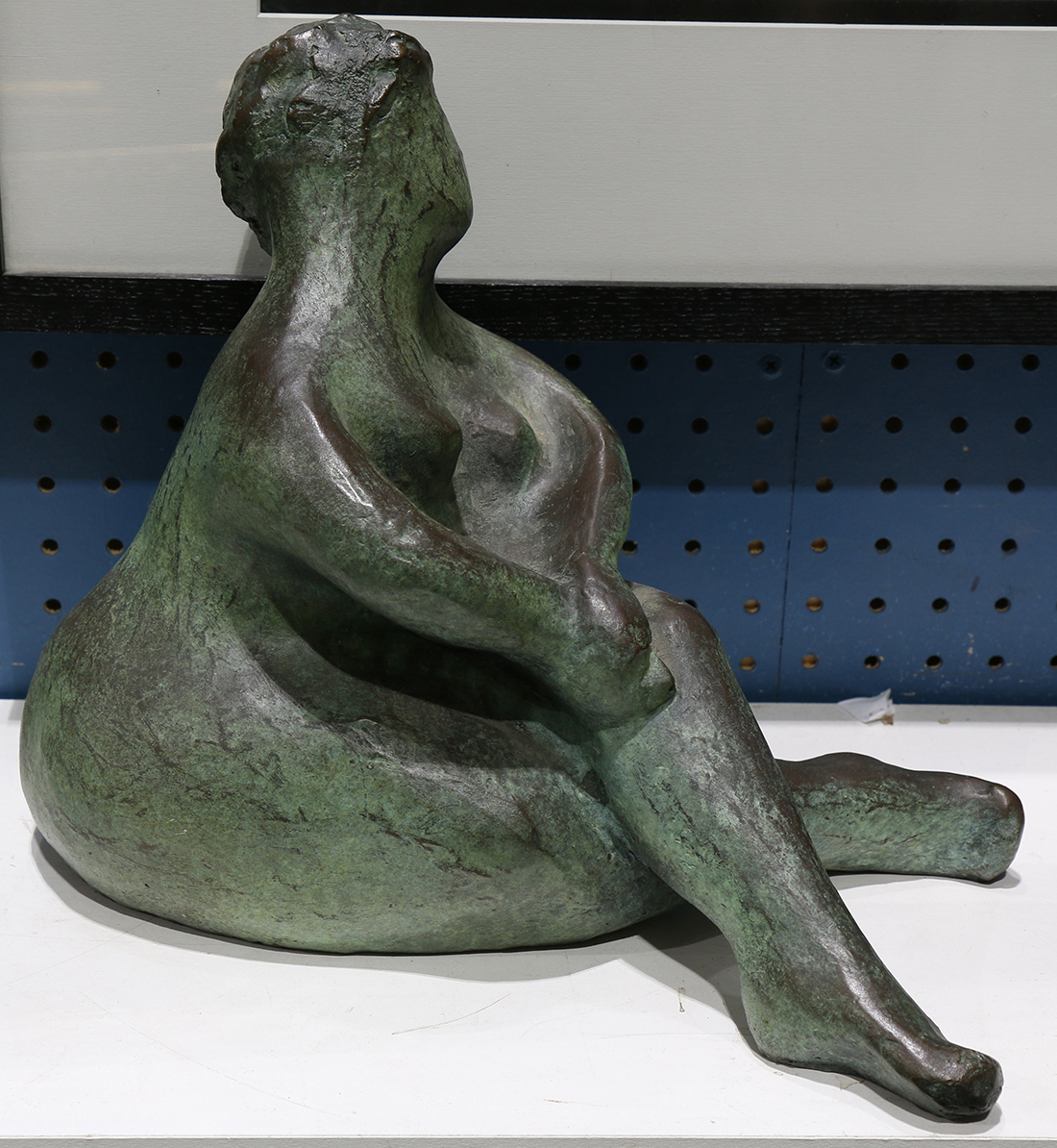 Carol Standerfer (American, 20th century), Seated Nude, bronze sculpture, unsigned, overall: 11.25"h - Image 2 of 2