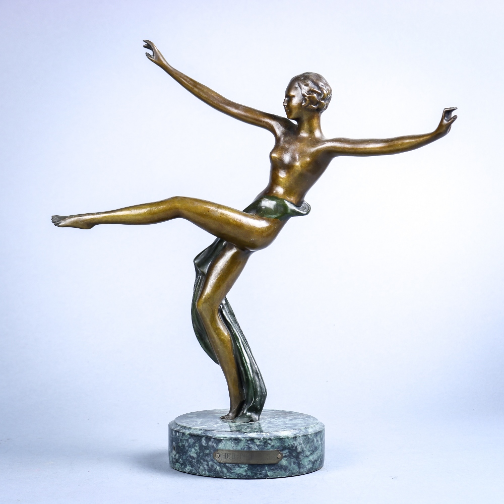 After Dimitri Haralamb Chiparus (Romanian, 1886-1947), The Dancer, bronze sculpture, bears signature