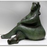 Carol Standerfer (American, 20th century), Seated Nude, bronze sculpture, unsigned, overall: 11.25"h