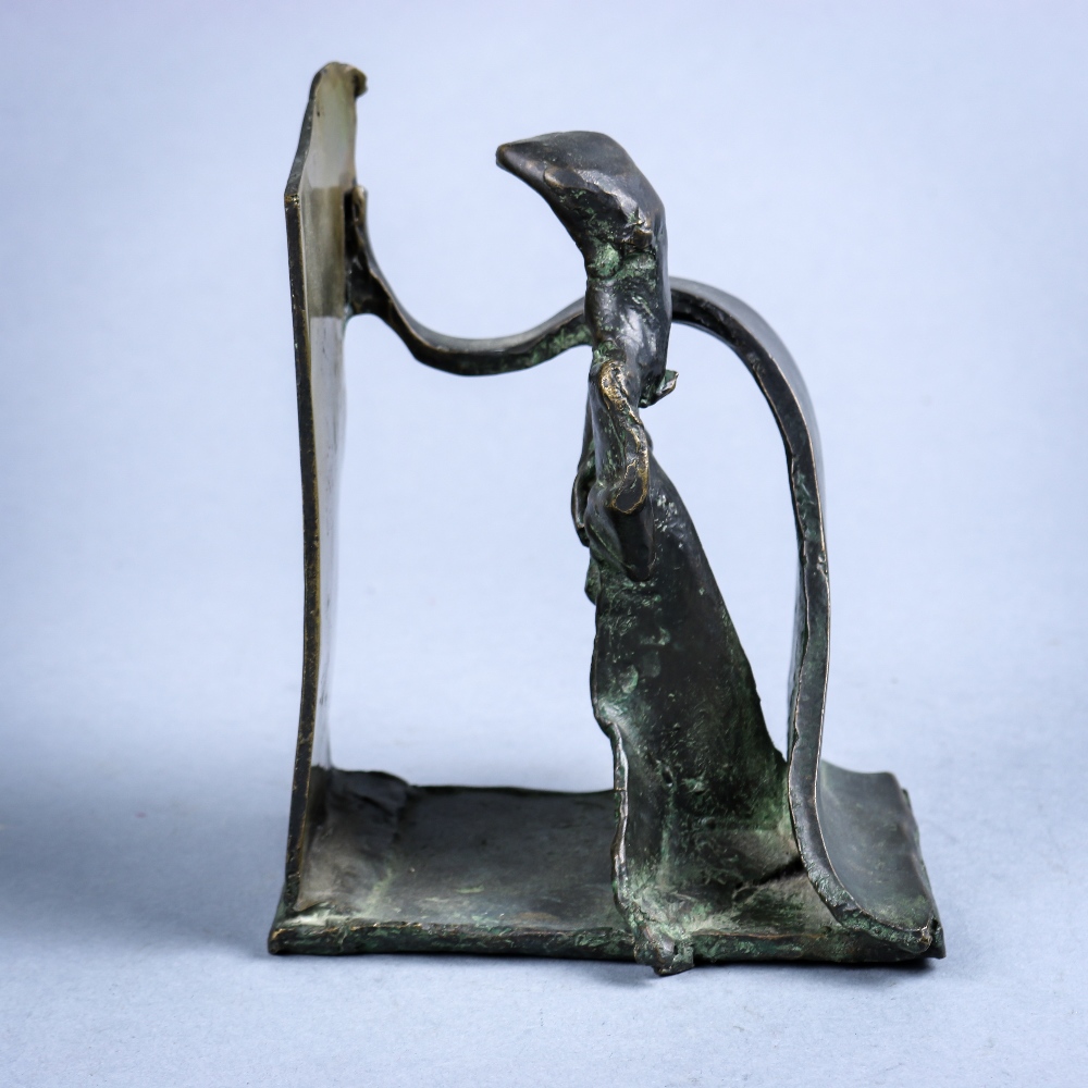 American School (20th Century), Abstract Figure, bronze sculpture, unsigned, overall: 6"h x 4.75"w x - Image 2 of 6