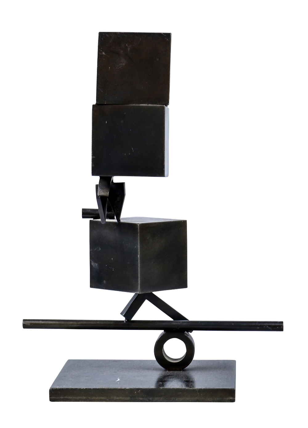 Fletcher Benton (American, b. 1931), Blocks on Blocks, 1996, steel sculpture, signed and dated at