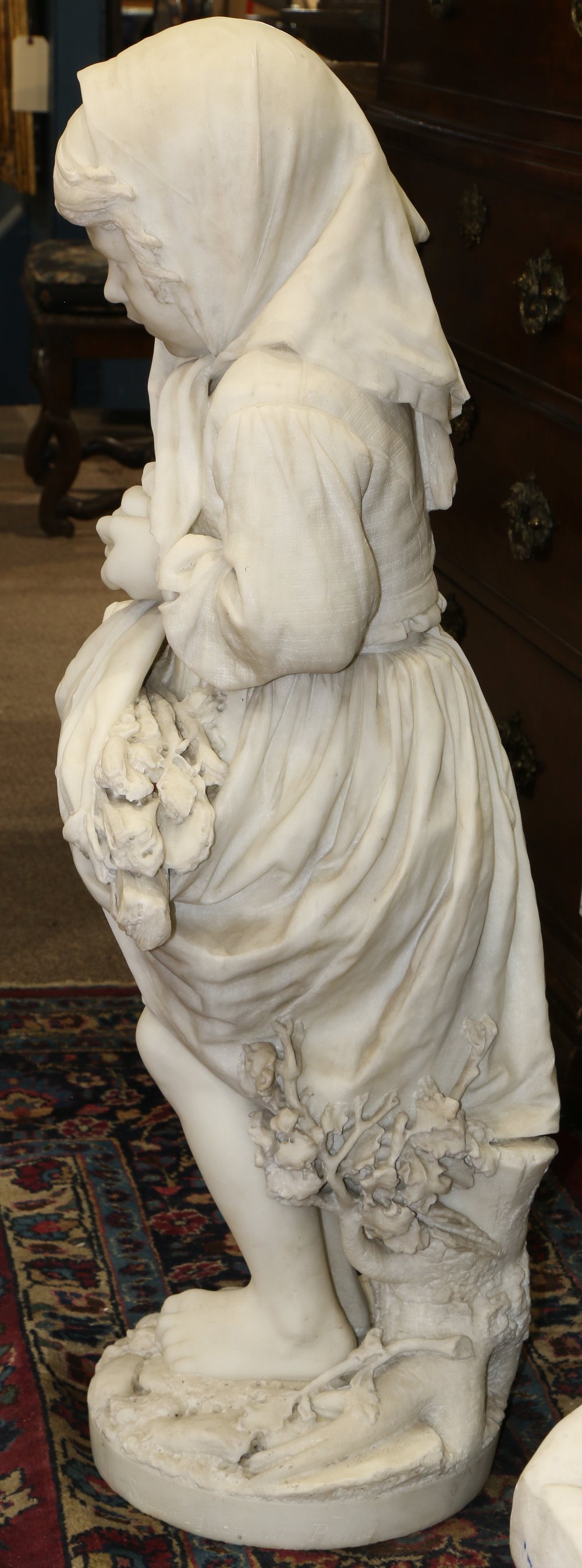 Italian carved marble figural sculpture, by Professor A. Cambi, possibly Andrei Cambi (Italian - Image 3 of 4
