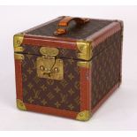 Louis Vuitton Paris Boite Flacons travel vanity box, having a hard shell case with signature